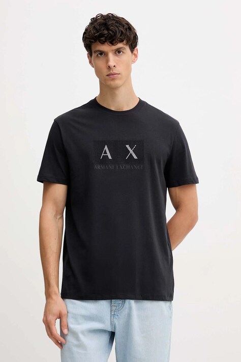 Armani Exchange t-shirt bawełniany męski kolor granatowy z nadrukiem XM001463 AF10356