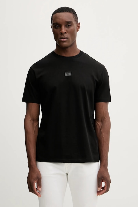 Armani Exchange t-shirt bawełniany męski kolor czarny z aplikacją XM001479 AF10364