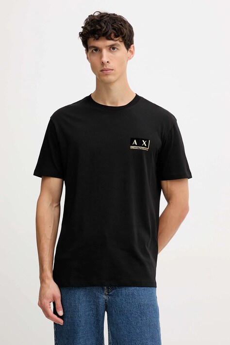 Armani Exchange t-shirt bawełniany męski kolor czarny z nadrukiem XM001911 AF10356