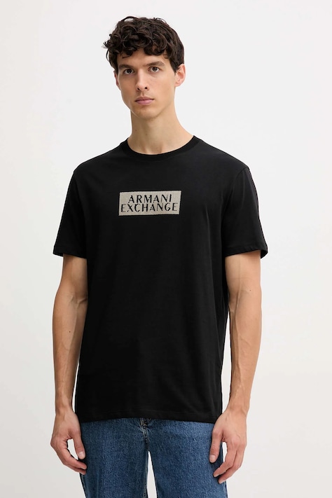 Pamučna majica Armani Exchange boja: crna, s tiskom, XM001911 AF10356