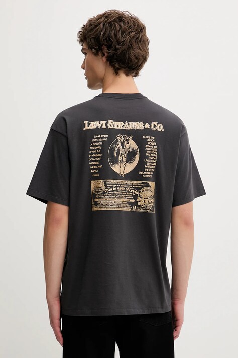 Levi's t-shirt bawełniany męski kolor szary wzorzysty 87373