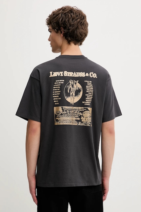 Levi's t-shirt bawełniany męski kolor szary wzorzysty 87373
