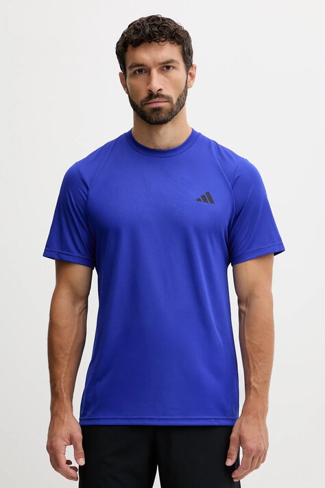 Tréninkové tričko adidas Performance TR-ES BASE pánské, modrá barva, s potiskem, JX2803