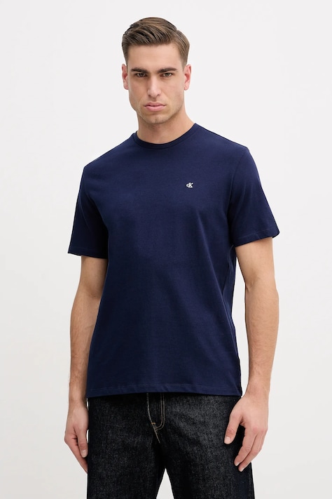 Calvin Klein Jeans t-shirt bawełniany męski kolor granatowy gładki LV04RD254G