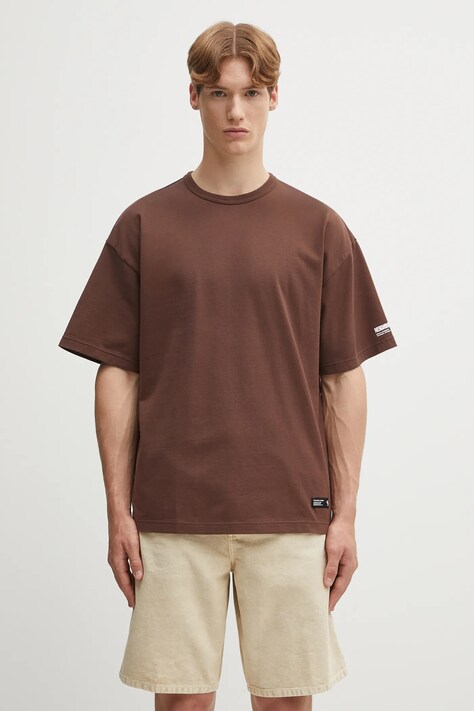 Bavlněné tričko NEIGHBORHOOD classic crewneck pánské, hnědá barva, 251FPNH.CSM04