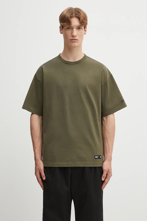 Bavlněné tričko NEIGHBORHOOD classic crewneck pánské, zelená barva, 251FPNH.CSM04