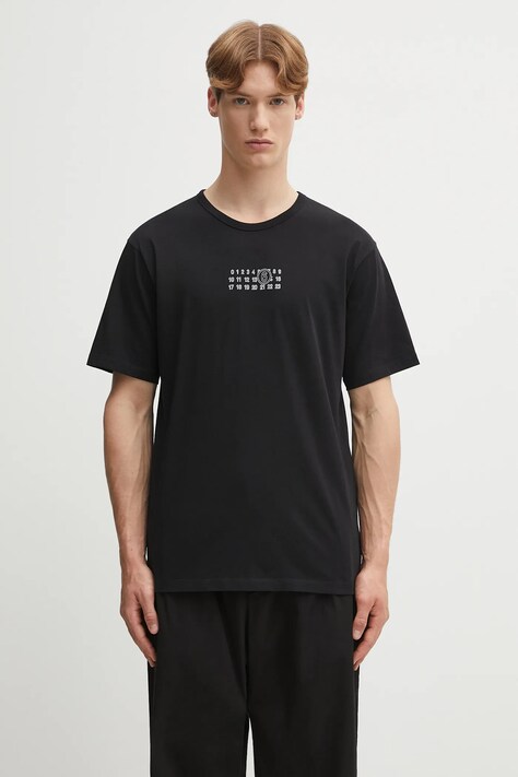 MM6 Maison Margiela t-shirt bawełniany męski kolor czarny z nadrukiem SH0GC0057.S24312.900