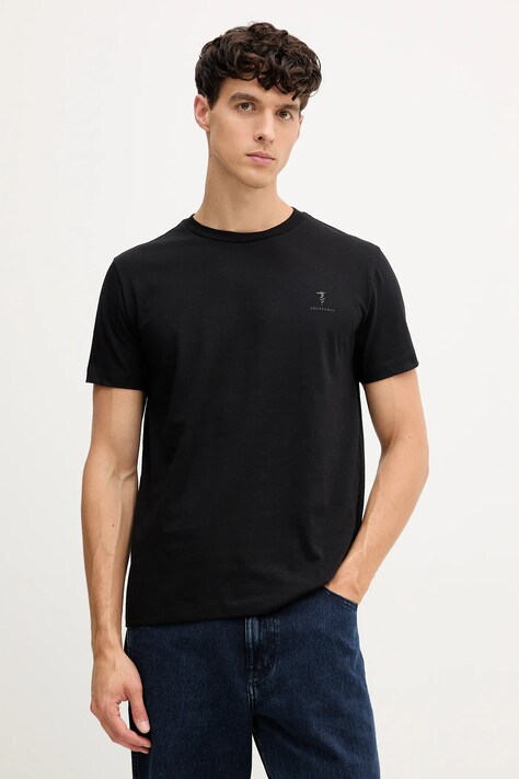 Trussardi tricou din bumbac culoarea negru, uni, G0278000048N