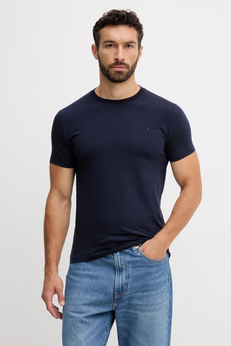Trussardi t-shirt męski kolor granatowy gładki G0228000042N