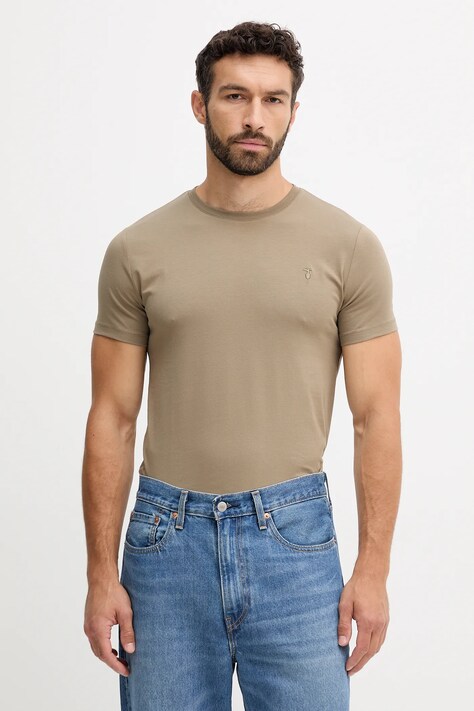 Trussardi t-shirt męski kolor beżowy gładki G0228000042N