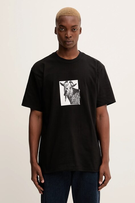Dickies t-shirt bawełniany męski kolor czarny z nadrukiem DK0A8672