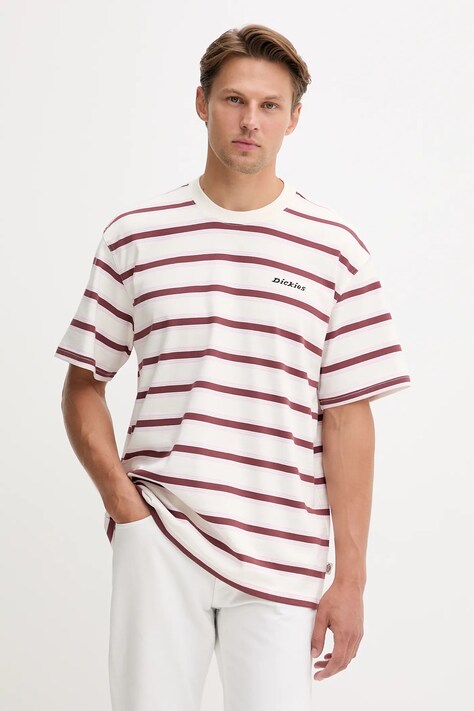 Dickies t-shirt bawełniany męski kolor biały wzorzysty DK0A87QV