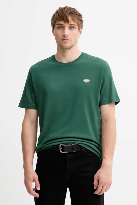 Bavlněné tričko Dickies pánské, zelená barva, DK0A4XDB