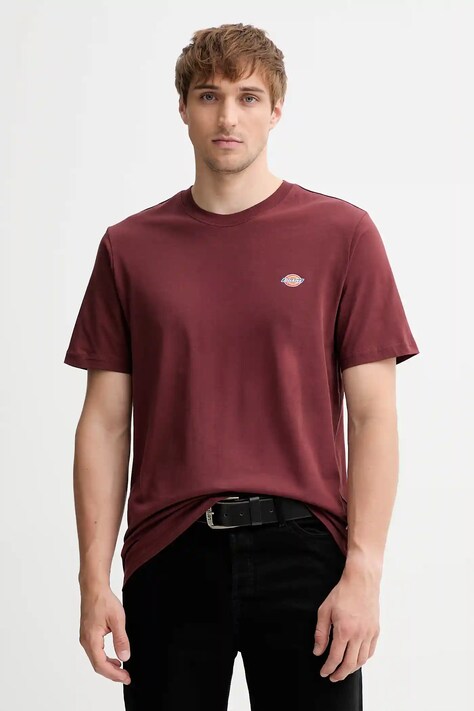 Хлопковая футболка Dickies цвет бордовый узор DK0A4XDB