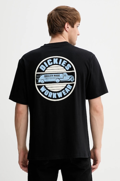 Bavlnené tričko Dickies pánske, čierna farba, s potlačou, DK0A87QL