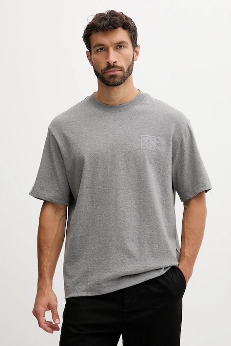 Calvin Klein tricou din bumbac culoarea gri, cu imprimeu, LV04LD224G