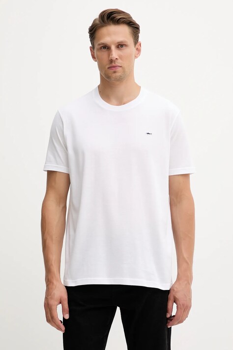 Paul&Shark t-shirt bawełniany Knitwear męski kolor biały gładki 99311005