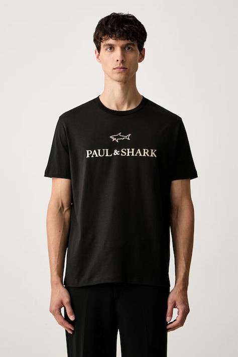 Paul&Shark T-shirt męski bawełniany Knitwear czarny 99311007