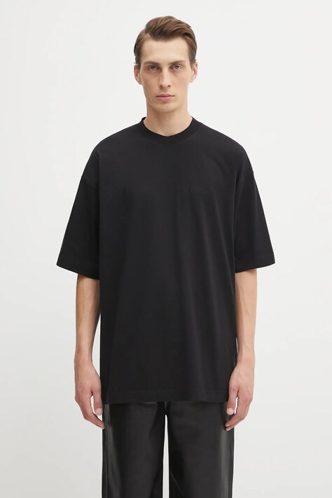 VETEMENTS t-shirt bawełniany Logo Regular męski kolor czarny gładki UH76TR100B