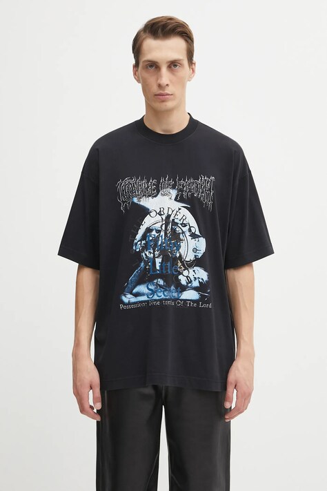 VETEMENTS t-shirt bawełniany Cof Filthy Secret Oversized męski kolor czarny z nadrukiem UCF76TR600B