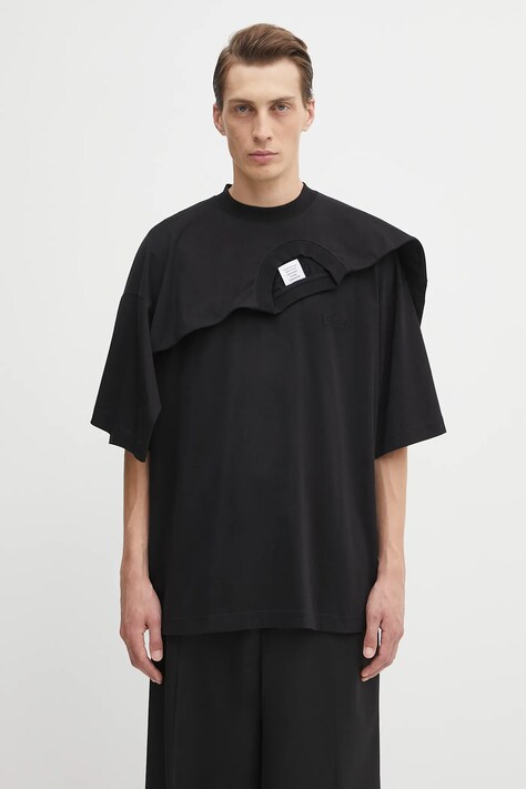 VETEMENTS t-shirt bawełniany Double Layered męski kolor czarny gładki UH76TR400B