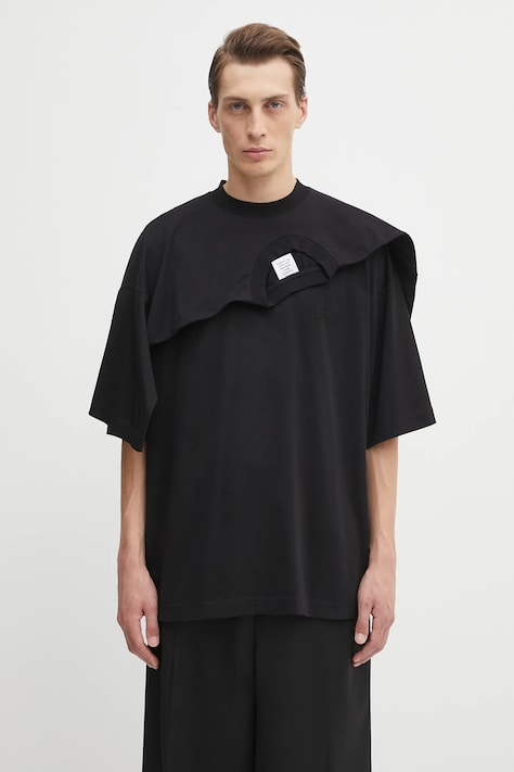 VETEMENTS t-shirt bawełniany Double Layered męski kolor czarny gładki UH76TR400B
