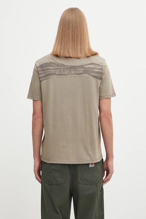 Napapijri t-shirt in cotone S-Back Graphic uomo colore verde NP0A88SUN1T1