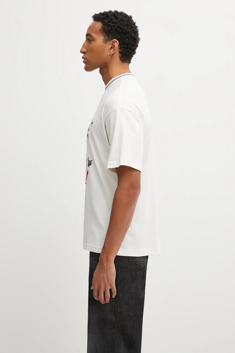 Napapijri x Martine Rose t-shirt bawełniany męski kolor beżowy z nadrukiem NP0A4I562061