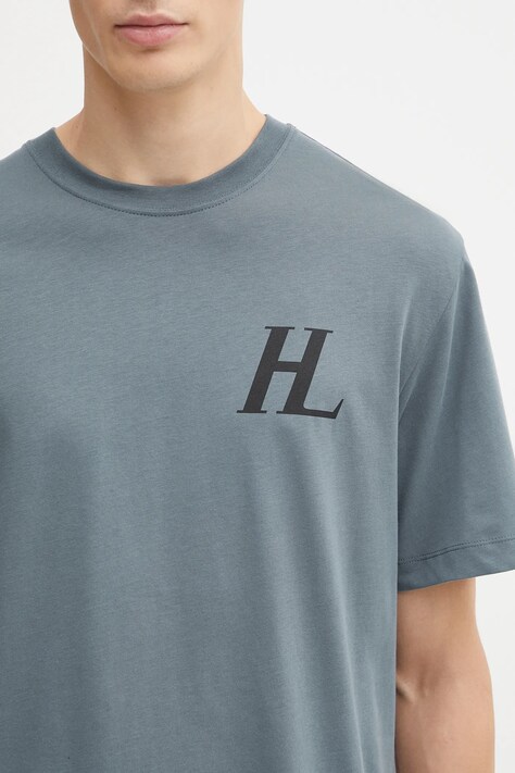 Helmut Lang t-shirt bawełniany męski kolor niebieski z nadrukiem P04HM507