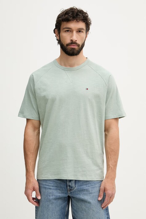 Tommy Hilfiger T-shirt ανδρικό βαμβακερό πράσινο UM0UM03605