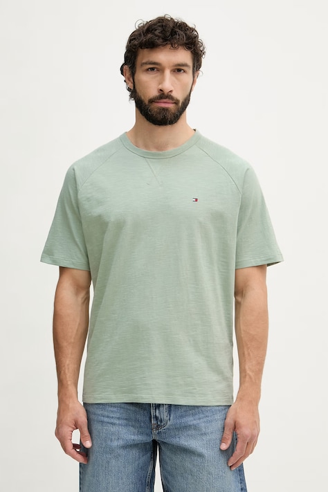 Tommy Hilfiger T-shirt ανδρικό βαμβακερό πράσινο UM0UM03605