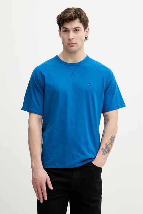 Tommy Hilfiger T-shirt męski bawełniany niebieski UM0UM03605