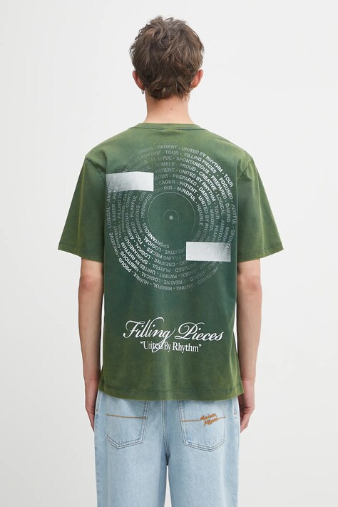 Filling Pieces cotton t-shirt Vinyl green color with a print 422520500240