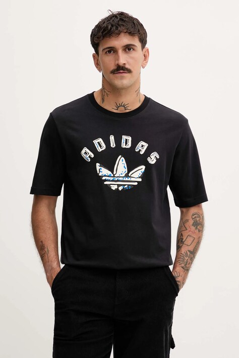 adidas Originals t-shirt bawełniany GRFX męski kolor czarny z nadrukiem JX3090