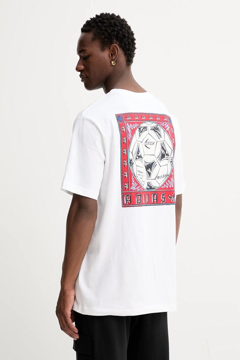 adidas Originals tricou din bumbac Graphic culoarea alb, cu imprimeu, JX3094