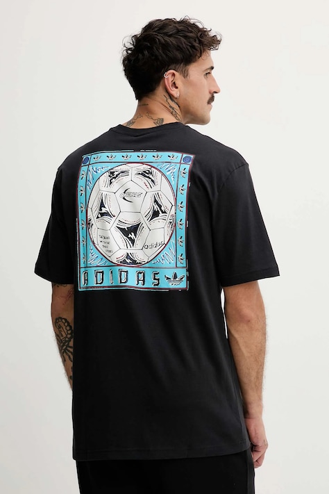 adidas Originals tricou din bumbac Graphic culoarea negru, cu imprimeu, KA0621