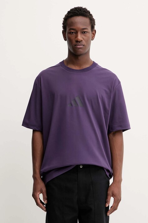 adidas t-shirt adidas x Z.N.E męski kolor fioletowy z nadrukiem JW4783