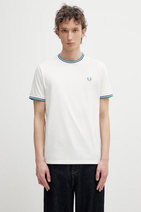 Fred Perry футболка чоловіча бавовняна біла M1588V