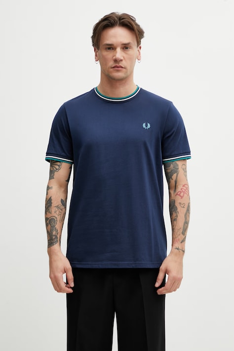 Fred Perry férfi pamut T-shirt sötétkék M1588V