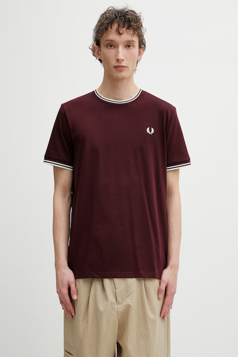 Fred Perry tricou bărbătesc din bumbac burgundia M1588V