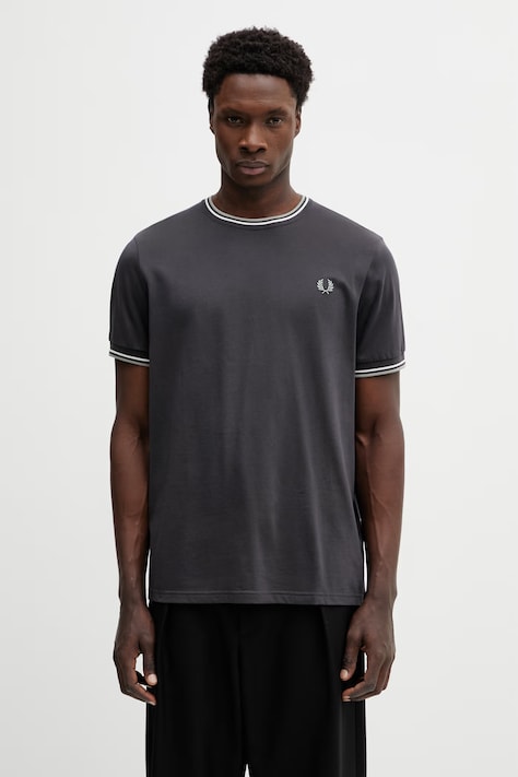 Fred Perry t-shirt bawełniany męski kolor szary gładki M1588V
