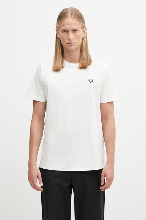 Fred Perry cotton t-shirt white color smooth M1600V