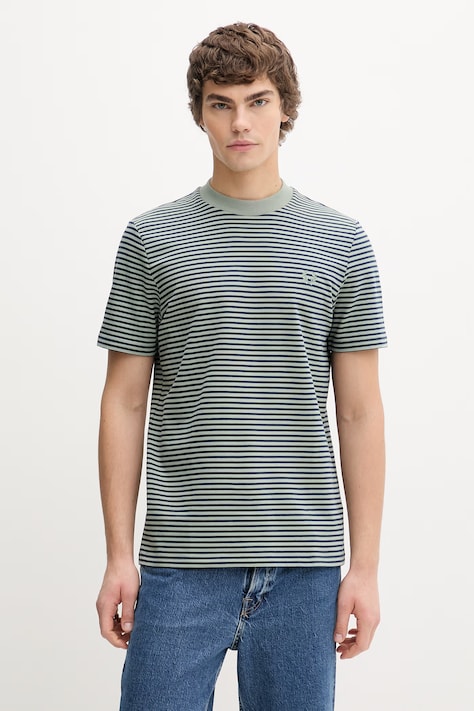 Fred Perry t-shirt bawełniany męski kolor zielony wzorzysty M6581