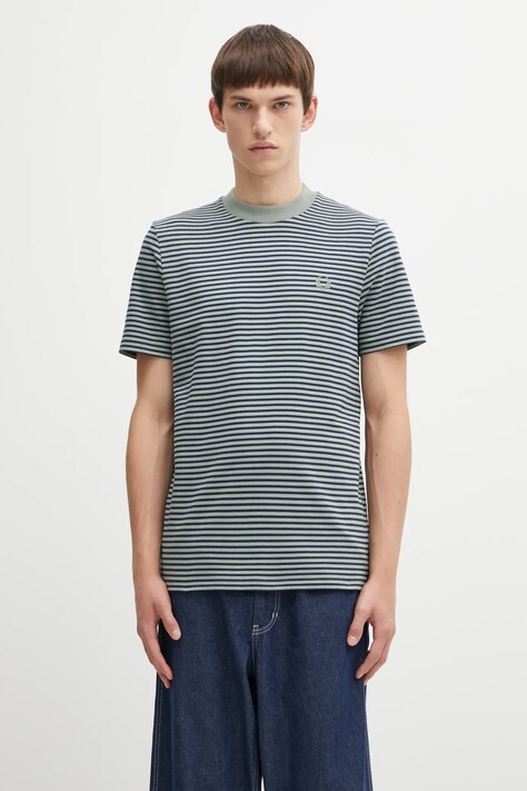 Βαμβακερό μπλουζάκι Fred Perry ανδρικό, χρώμα: πράσινο, M6581