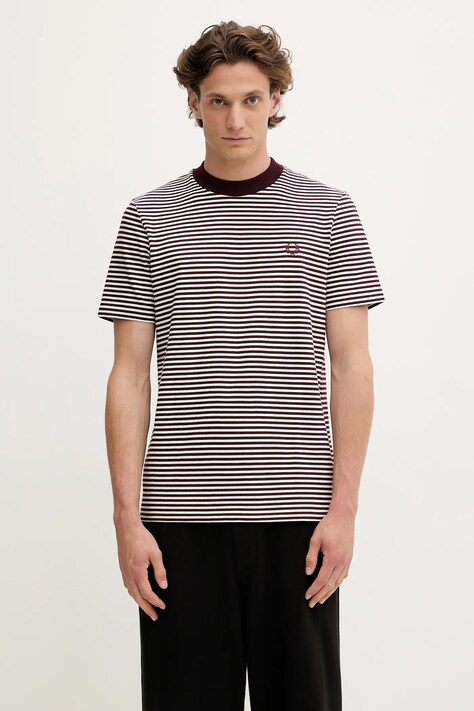 Fred Perry t-shirt bawełniany męski kolor bordowy wzorzysty M6581