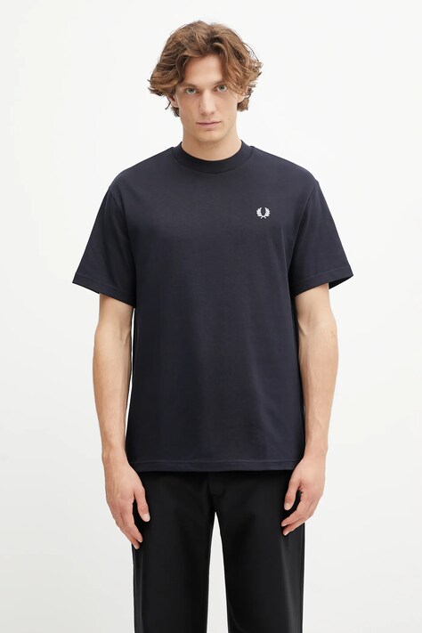 Fred Perry t-shirt bawełniany męski kolor granatowy gładki M8710