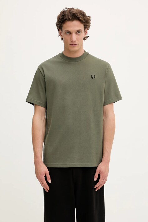 Fred Perry t-shirt bawełniany męski kolor zielony gładki M8710