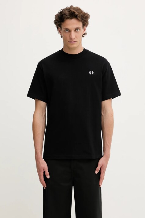 Fred Perry t-shirt bawełniany męski kolor czarny gładki M8710