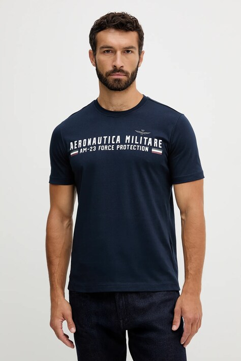 Aeronautica Militare t-shirt in cotone uomo colore blu navy TS1942UJ00538