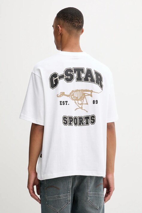G-Star t-shirt bawełniany 0 męski kolor biały z nadrukiem D27722.C336